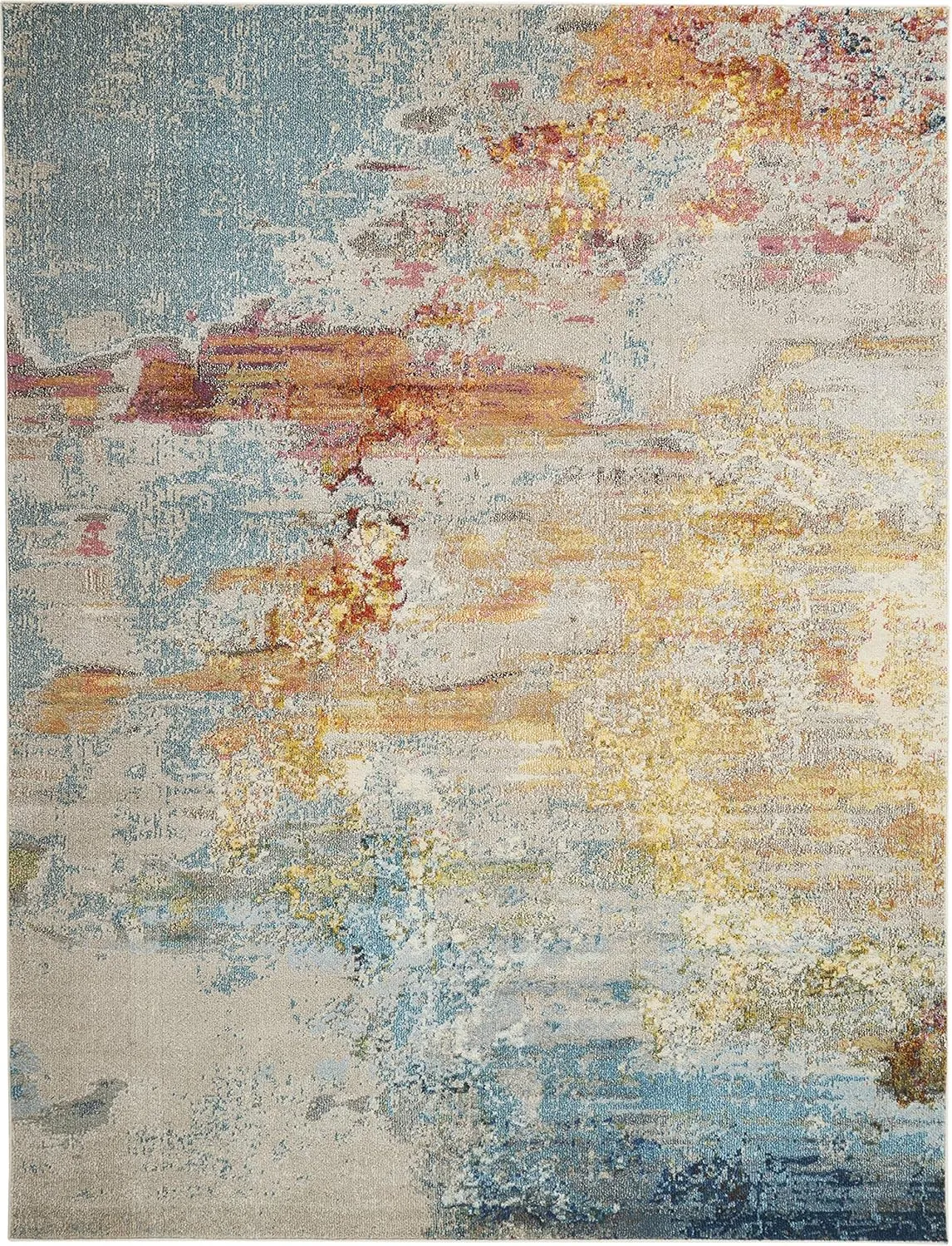Nourison Celestial Modern Abstract Sealife 7' x 10' Area Rug, Easy Clean, Non Shedding, Bed Room, Living Room, Dining Room, Kitchen (7x10)