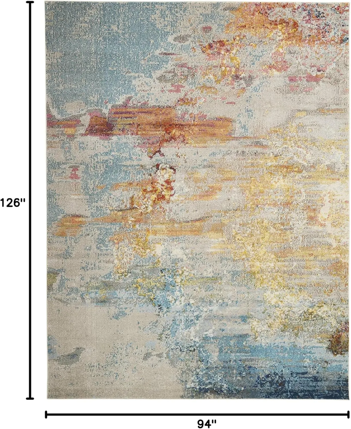 Nourison Celestial Modern Abstract Sealife 7'10'' x 10'6'' Area-Rug, Easy-Cleaning, Non Shedding, Bed Room, Living Room, Dining Room, Kitchen (8x10)