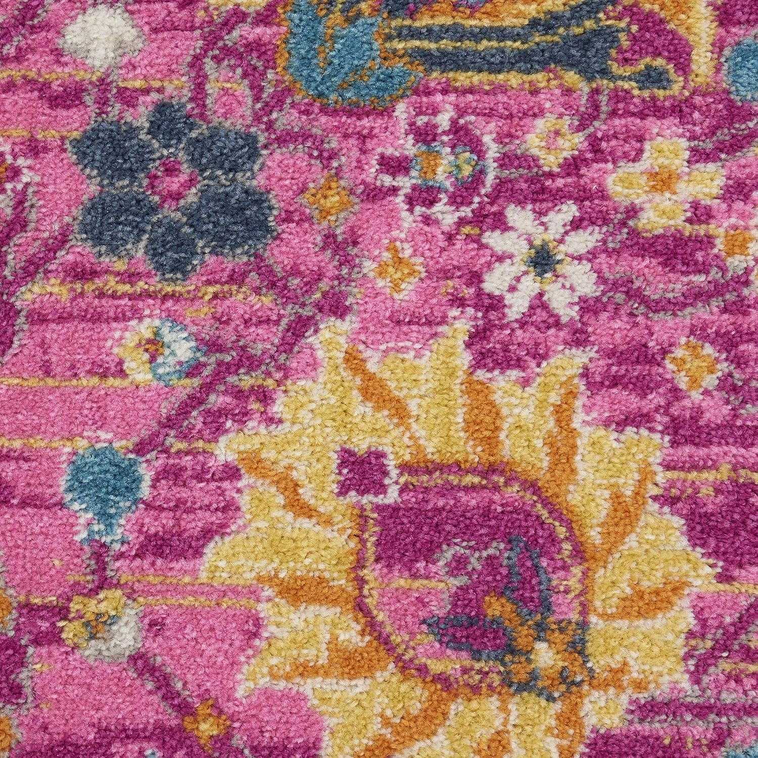 Nourison Passion Fuchsia 2'2" x 10' Area -Rug, Boho, Moroccan, Bed Room, Living Room, Dining Room, Kitchen, Easy -Cleaning, Non Shedding, (10' Runner)