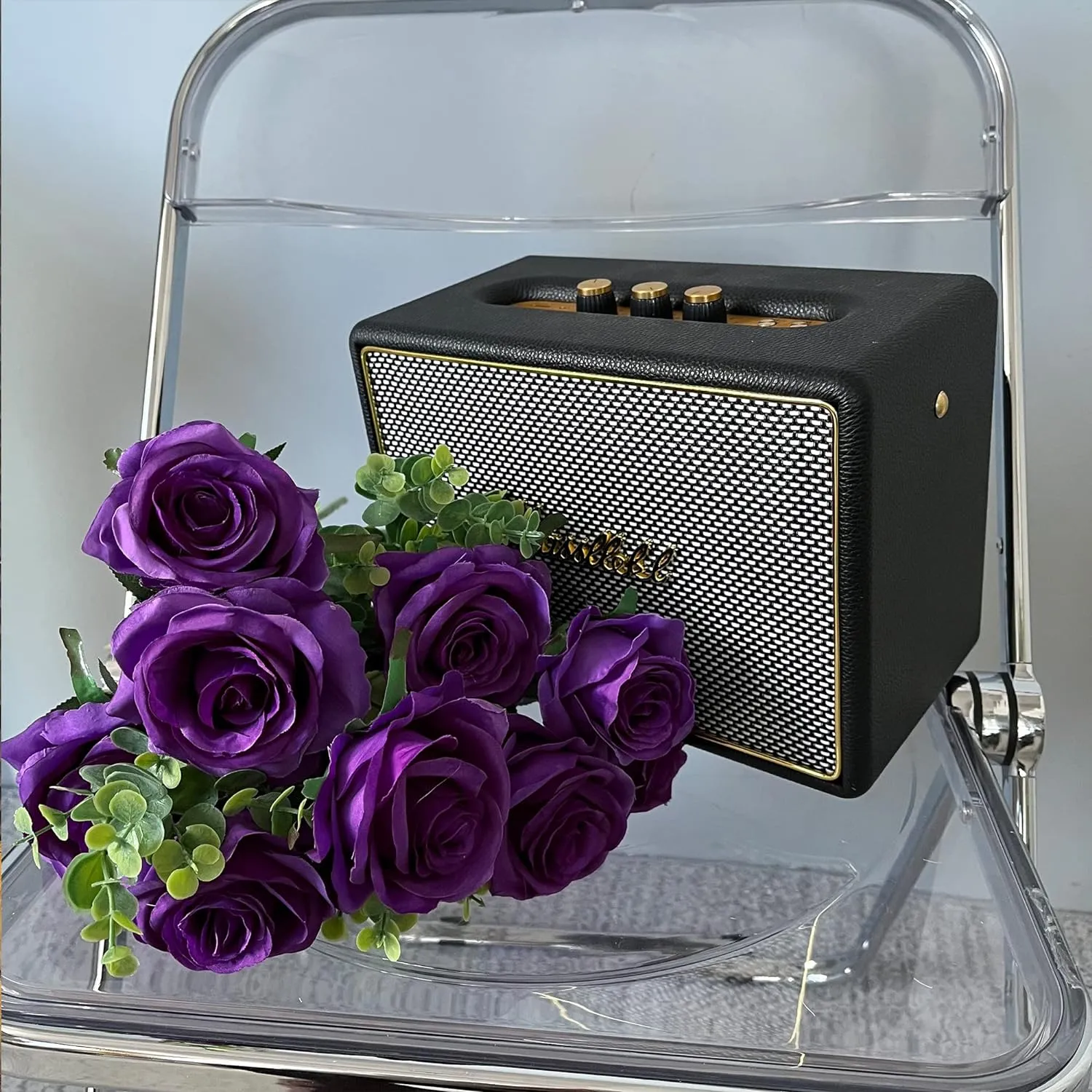Nubry Artificial Silk Rose Flower Bouquet Lifelike Fake Rose for Wedding Home Party Decoration Event Gift 10pcs (Purple)