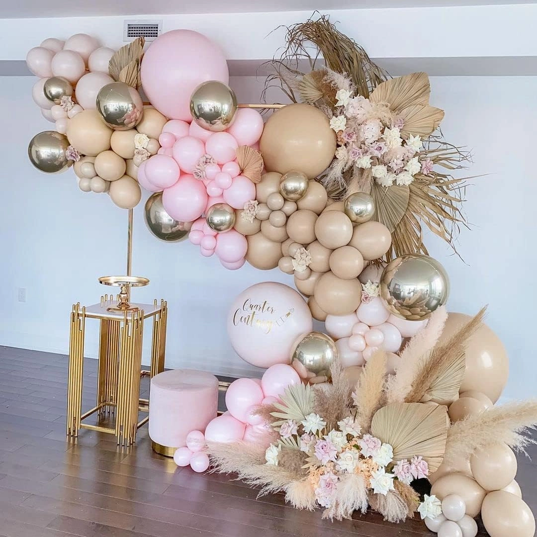 Nude Beige Balloon Double Stuffed Tan Brown Balloons Garland Different Sizes Latex Apricot Balloons Arch Kit for Neutral Baby Shower Jungle Theme Woodland Teddy Bear Birthday Boho Party Decorations