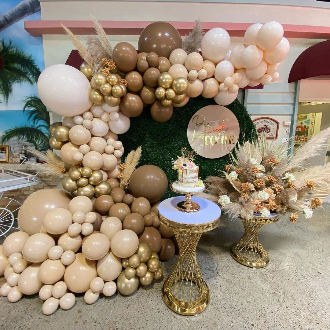 Nude Beige Balloon Double Stuffed Tan Brown Balloons Garland Different Sizes Latex Apricot Balloons Arch Kit for Neutral Baby Shower Jungle Theme Woodland Teddy Bear Birthday Boho Party Decorations