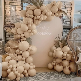 Nude Beige Balloon Double Stuffed Tan Brown Balloons Garland Different Sizes Latex Apricot Balloons Arch Kit for Neutral Baby Shower Jungle Theme Woodland Teddy Bear Birthday Boho Party Decorations