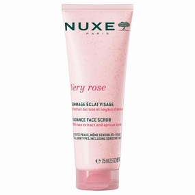 NUXE Very Rose Radiance Face Scrub with Floral Water: Gentle Exfoliating Care that Cleans Deeply for Soft, Smooth, Hydrated Skin. Suitable for Sensitive Skin, 2.5 Oz