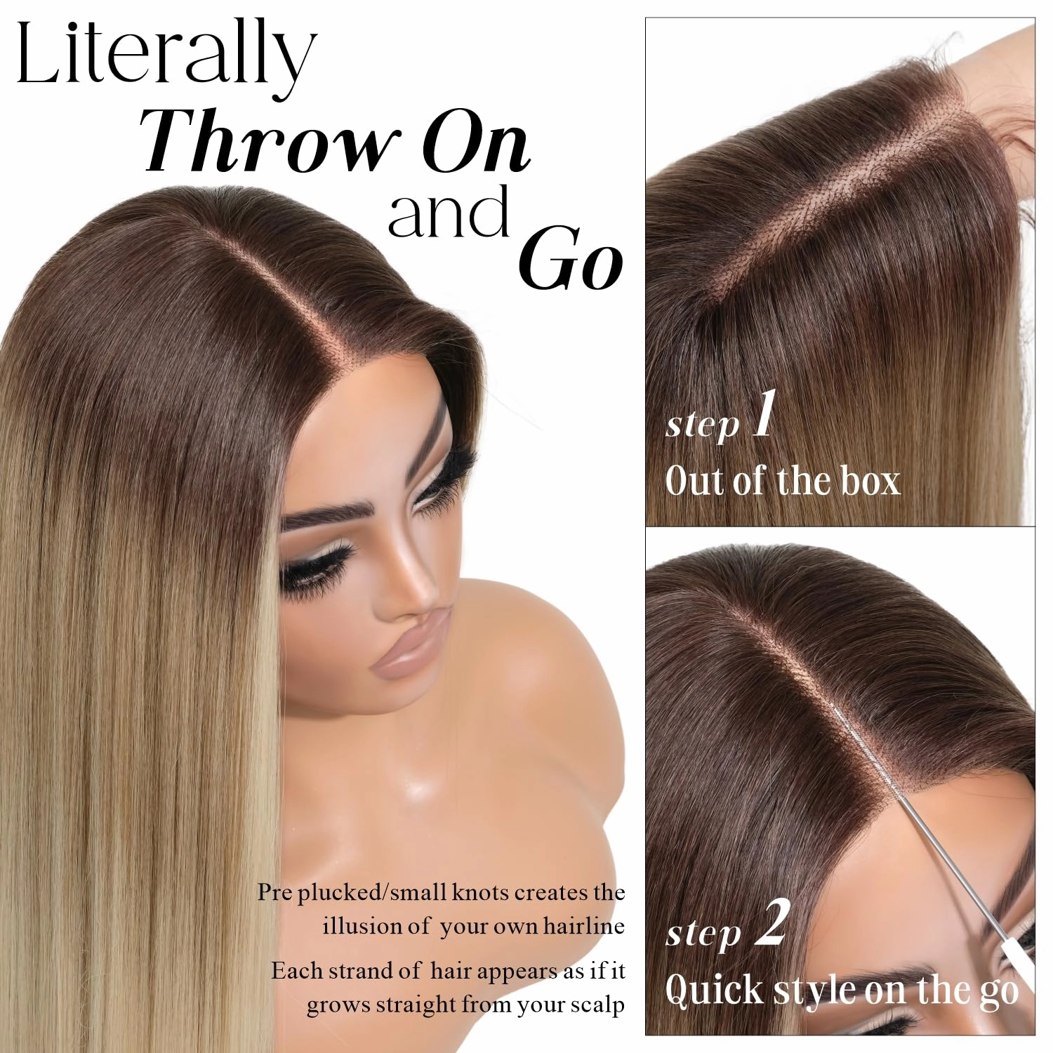Ombre Blonde Lace Front Wig for Women Synthetic Lace Straight Wigs PrePlucked Ready to Wear Glueless Wig 13X5X1 Lace Wig Dirty Blonde 26inch