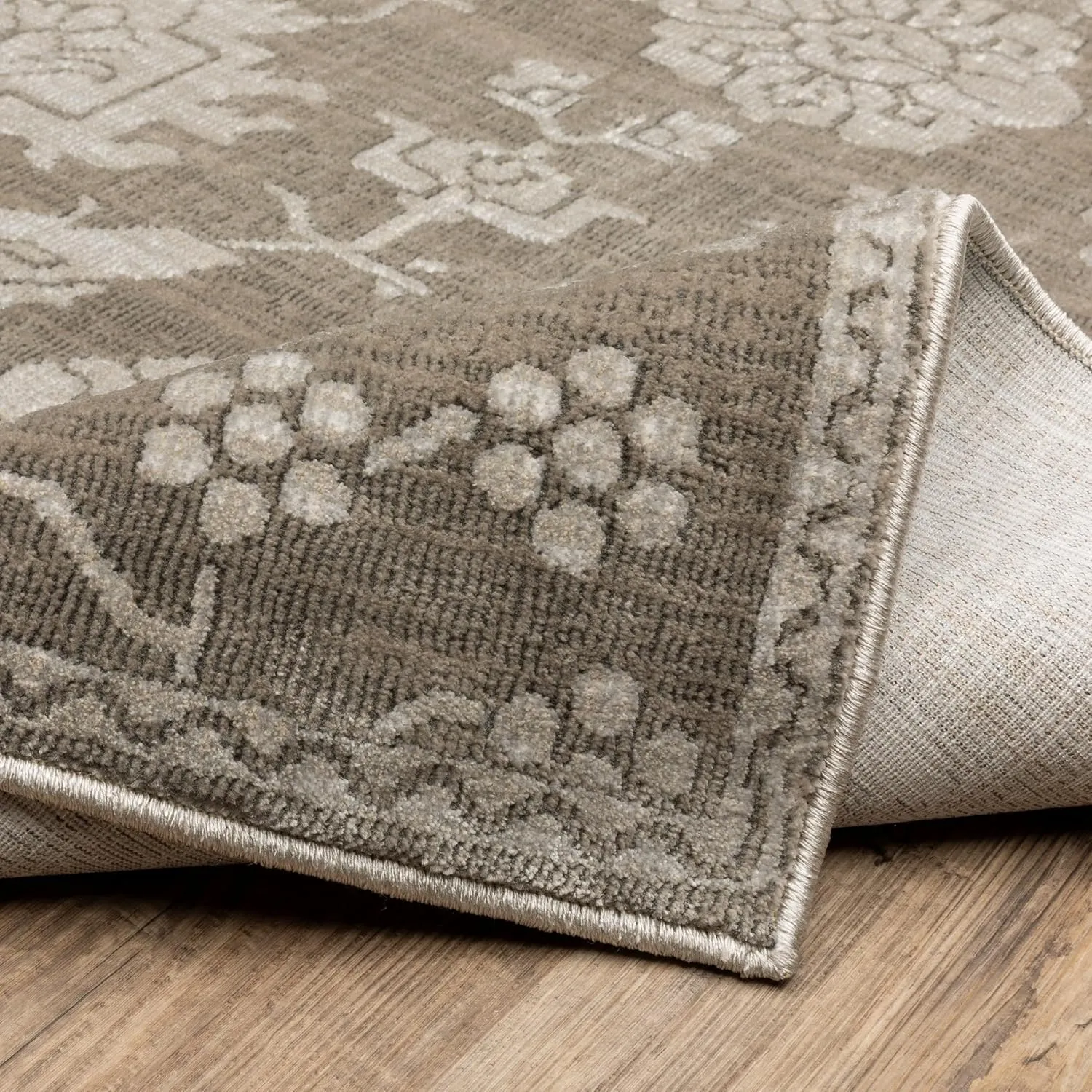 Oriental Weavers Intrigue Area Rug - INT01-2'3" x 7'6" - in Grey/Light Grey - Vintage Inspired, Stain Resistant, Family and Pet Friendly, Entryway, Hallway Runner Rug