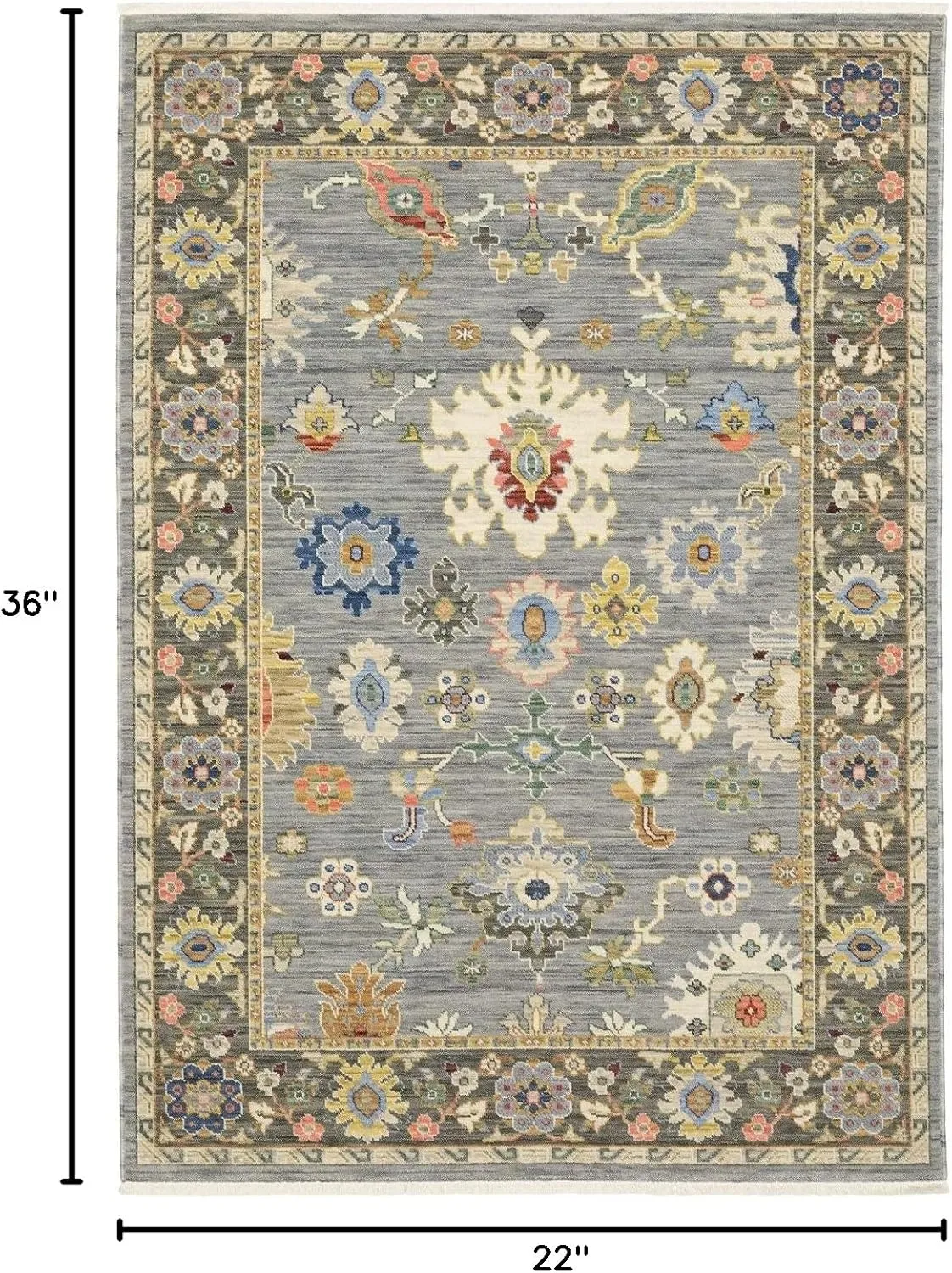 Oriental Weavers Lucca Traditional Rug 846D1 in Blue Rectangle 1' 11" X 3'