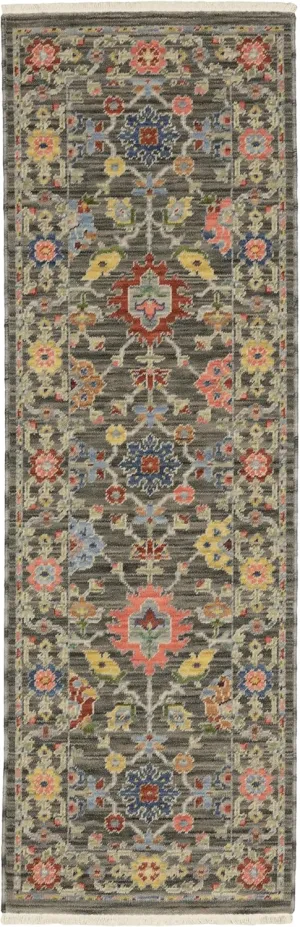 Oriental Weavers Lucca Wool Blend Area Rug - 093K1-2' x 6' - in Grey/Multi - Vintage Inspired, Wool Blend, Entryway, Hallway Runner Rug