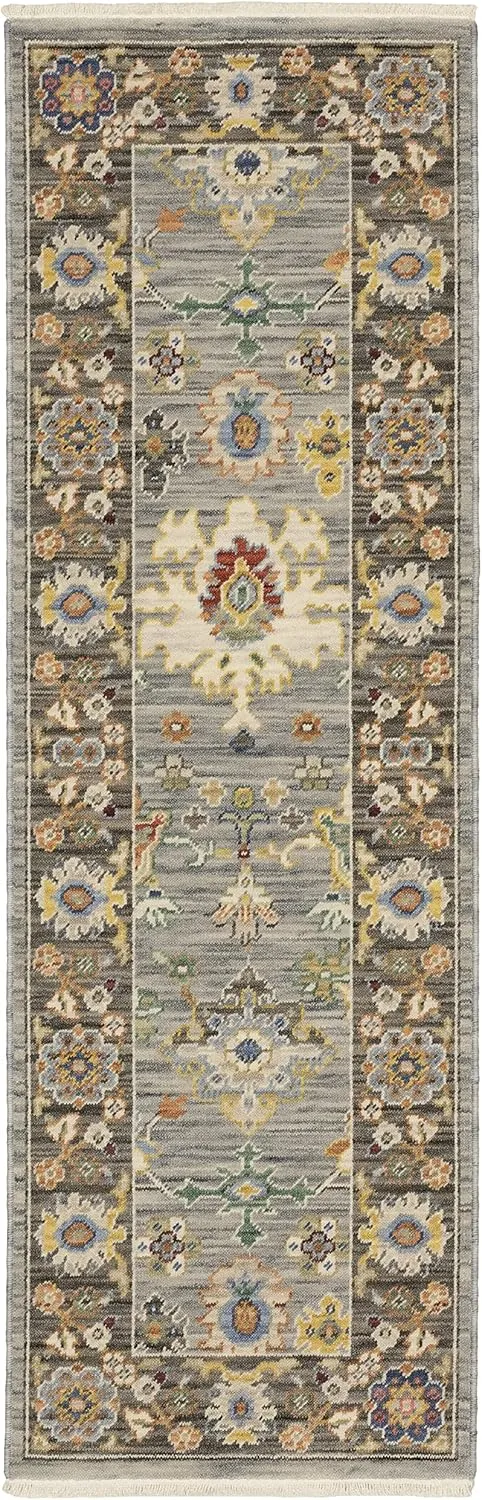 Oriental Weavers Lucca Wool Blend Area Rug - 846D1-2' x 6' - in Blue/Multi - Vintage Inspired, Wool Blend, Entryway, Hallway Runner Rug