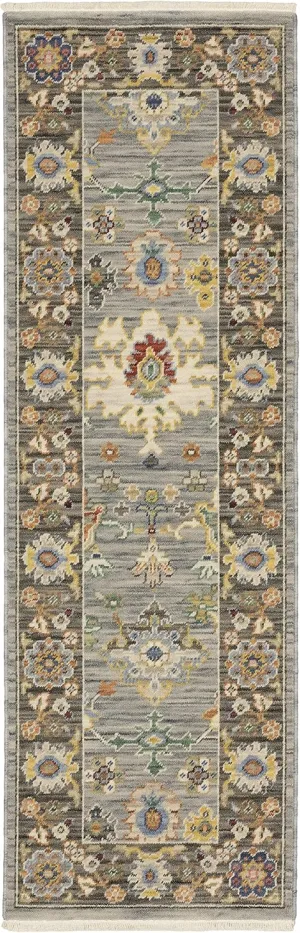 Oriental Weavers Lucca Wool Blend Area Rug - 846D1-2' x 6' - in Blue/Multi - Vintage Inspired, Wool Blend, Entryway, Hallway Runner Rug