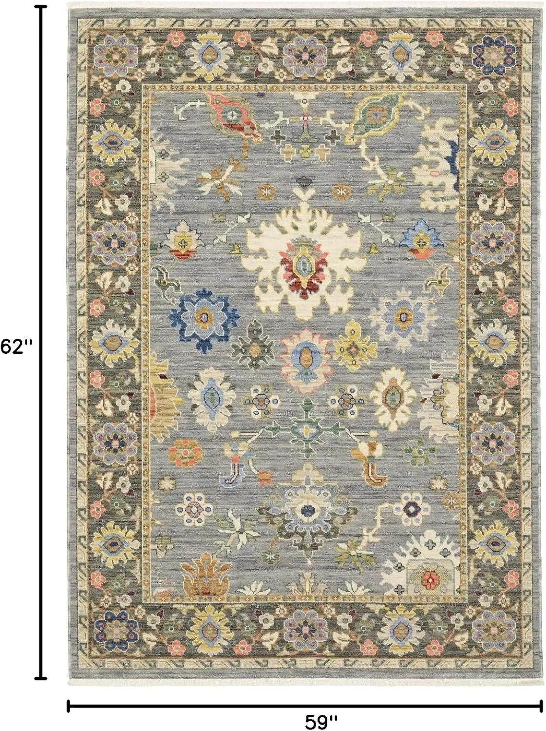 Oriental Weavers Lucca Wool Blend Area Rug - 846D1-2' x 6' - in Blue/Multi - Vintage Inspired, Wool Blend, Entryway, Hallway Runner Rug