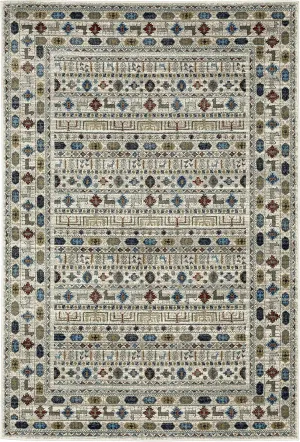 Oriental Weavers Venice Area Rug - 248W8-3'10" x 5'5" - in Ivory/Multi - Vintage Bohemian Style, Stain Resistant, Family and Pet Friendly, Entrway, Bedroom Rug