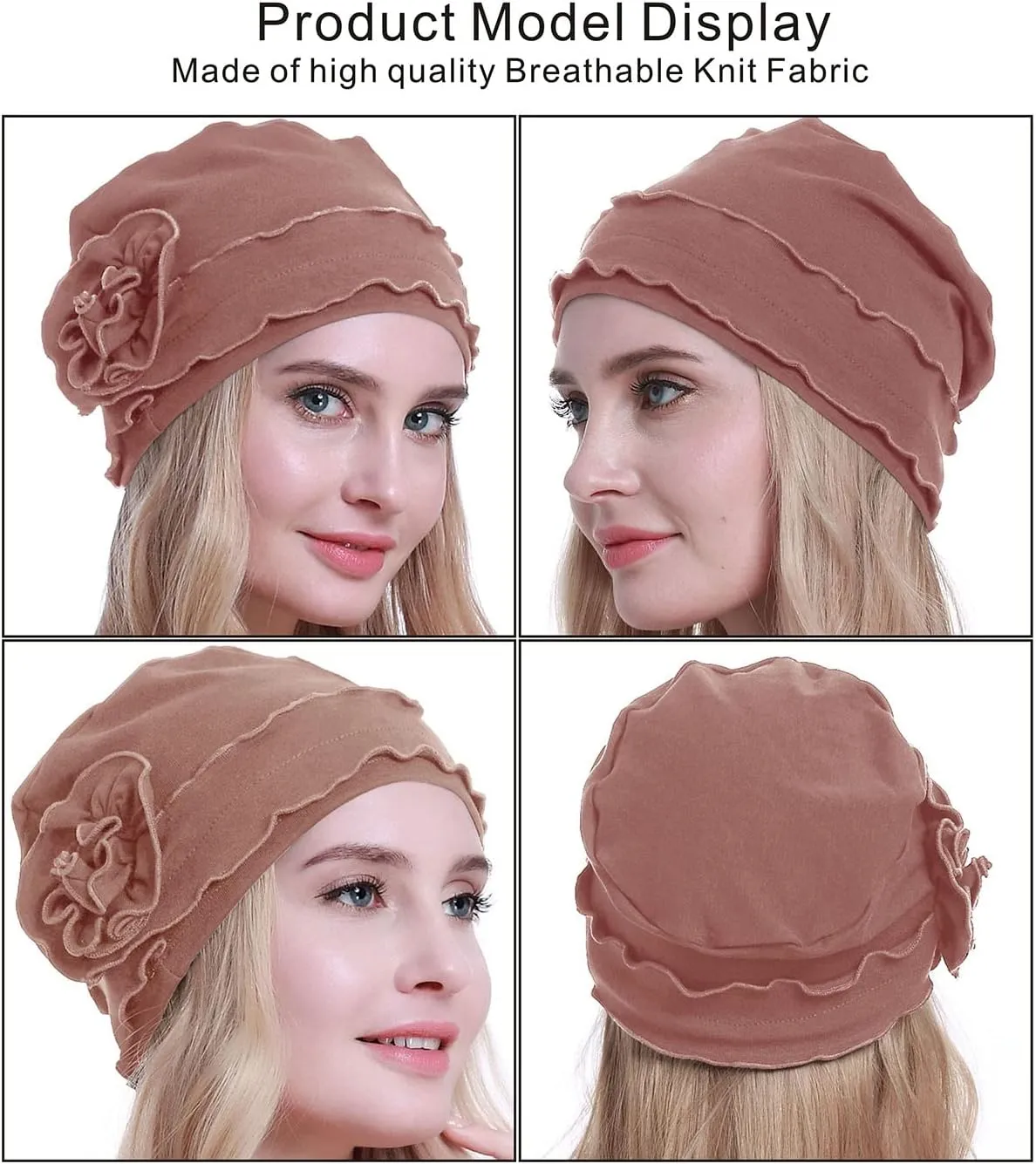osvyo Cotton Chemo Headwear Turban Cap for Women - Soft Elastic Beanie Hair Loss Sealed Packaging