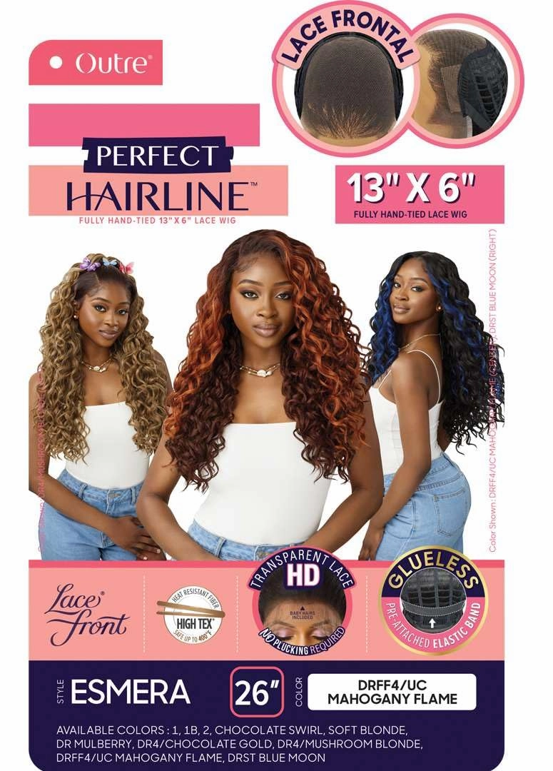 Outre Lace Front Wig - Perfect Hair Line 13X6 - Esmera (DR4/CHOCOLATE GOLD)