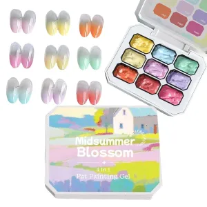 Painting Gel - Gradient Painting Gel | LED Gel Polish, 9-Colors Gradient Gel Nail Polish, No Wipe UV LED Curing Long-Lasting Drawing For Beauty Personal Home Salon Art Creation And Decoration