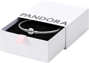 Pandora Moments Ball Clasp Bangle Bracelet - Gold Bracelet for Women - 14K Gold - With Gift Box
