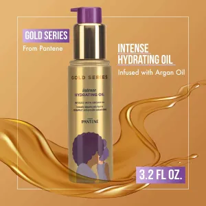 Pantene, Hair Oil Treatment, Sulfate Free, Intense Hydrating, Pro-V Gold Series, for Natural and Curly Textured Hair, 3.2 fl oz (Pack of 2)