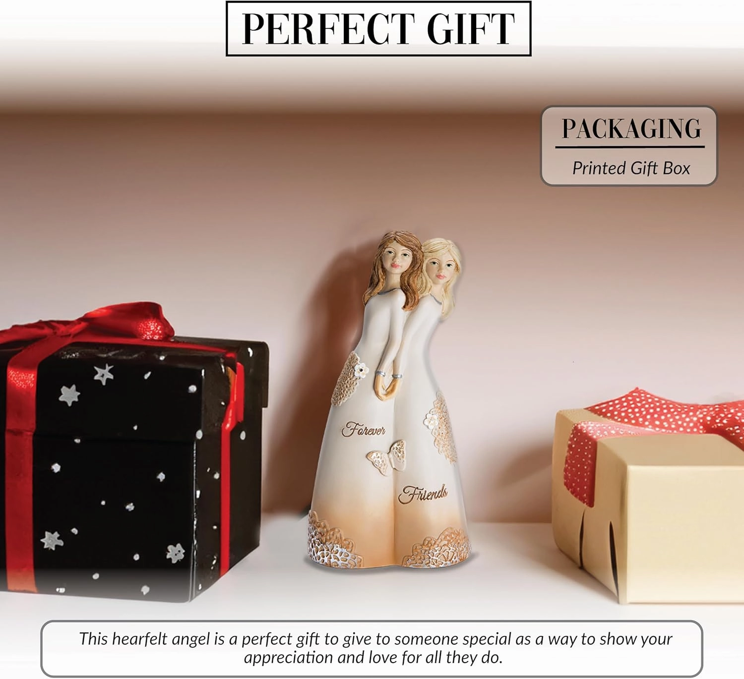 Pavilion Gift Company 19110 Forever Friends Figurine, 5-1/2", White, Rose