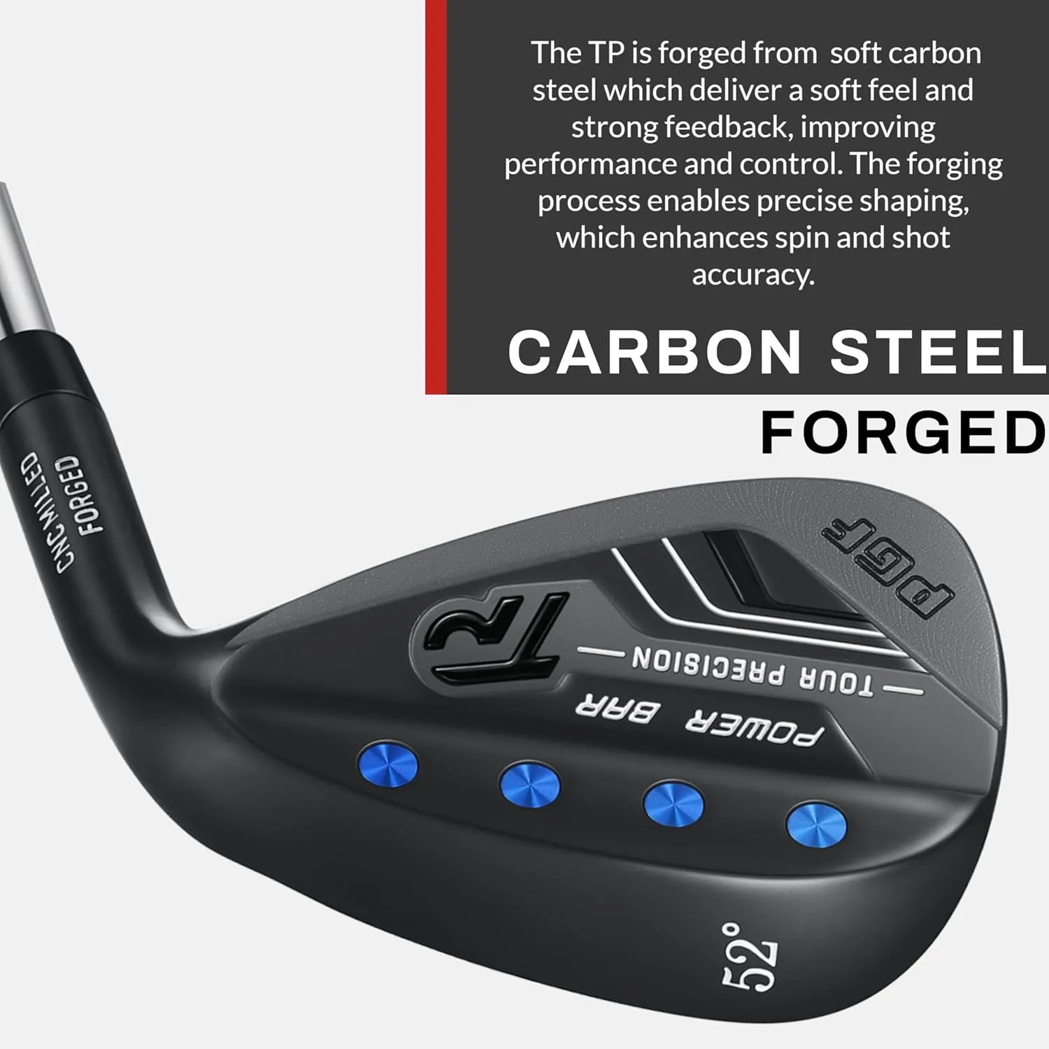 PGF Gold TP Full Face Milled Forged High-Toe Golf Sand Wedge Set for Men
