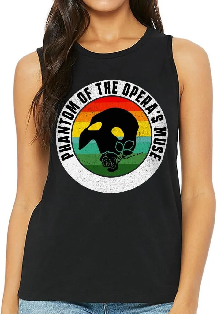 Phantom Women's Muscle Tank - Rose Tank Top - Retro Workout Tank