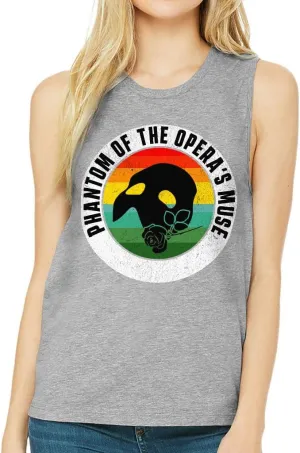 Phantom Women's Muscle Tank - Rose Tank Top - Retro Workout Tank