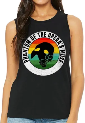 Phantom Women's Muscle Tank - Rose Tank Top - Retro Workout Tank