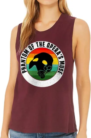 Phantom Women's Muscle Tank - Rose Tank Top - Retro Workout Tank