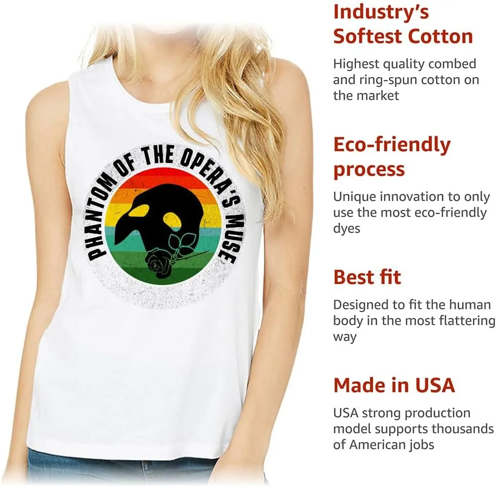 Phantom Women's Muscle Tank - Rose Tank Top - Retro Workout Tank