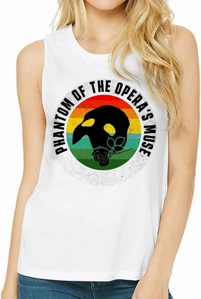Phantom Women's Muscle Tank - Rose Tank Top - Retro Workout Tank