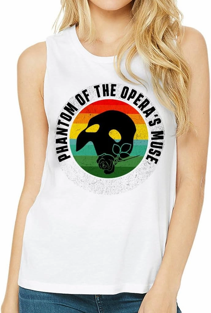 Phantom Women's Muscle Tank - Rose Tank Top - Retro Workout Tank