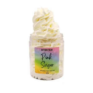 Pink Sugar Cubes Whipped Body Butter – Cotton Candy & Vanilla Scent – Fluffy Shea Mango Coconut Cream – Vegan, Paraben-Free Moisturizer for Soft Skin – 8 oz Jar