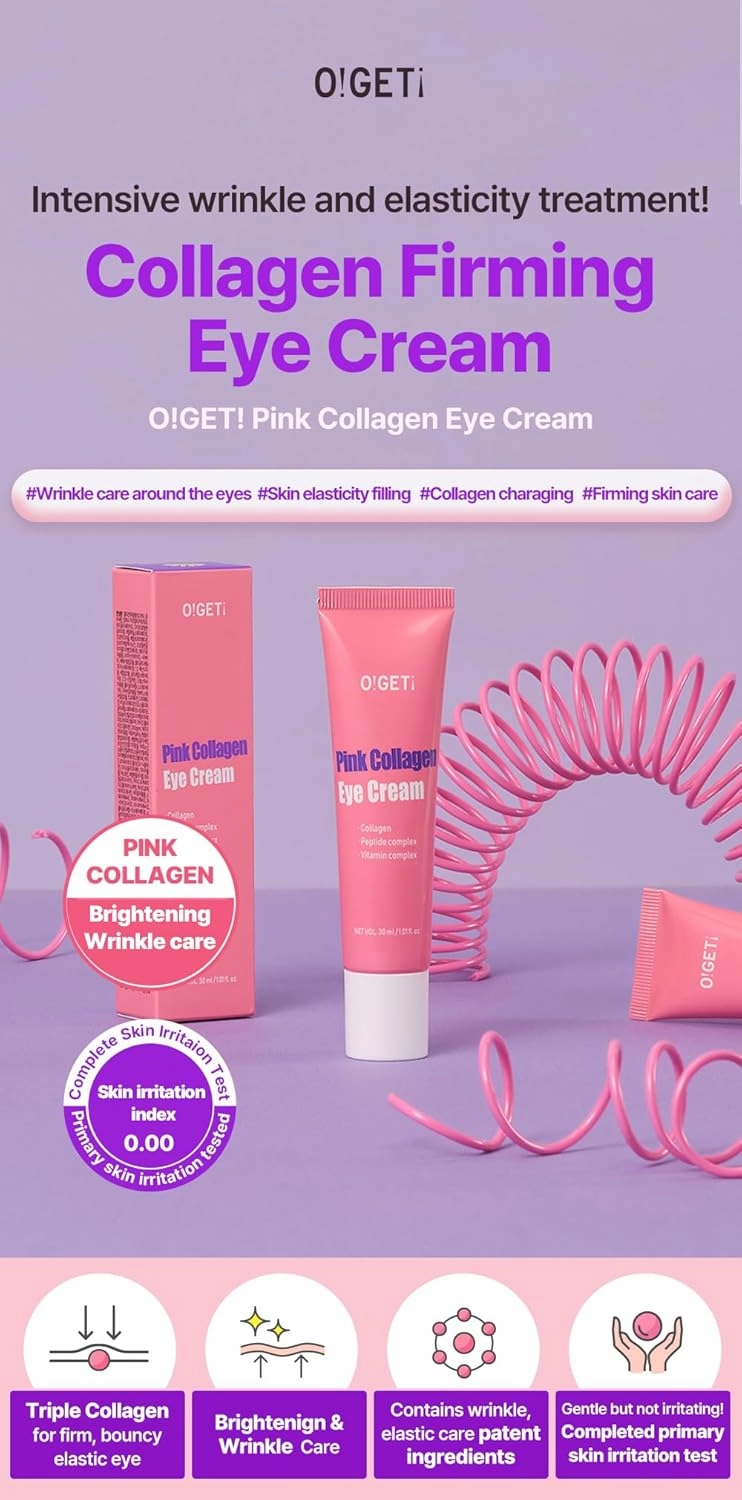 Pink Collagen Eye Cream, 1.01 Fl Oz (Pack of 1)