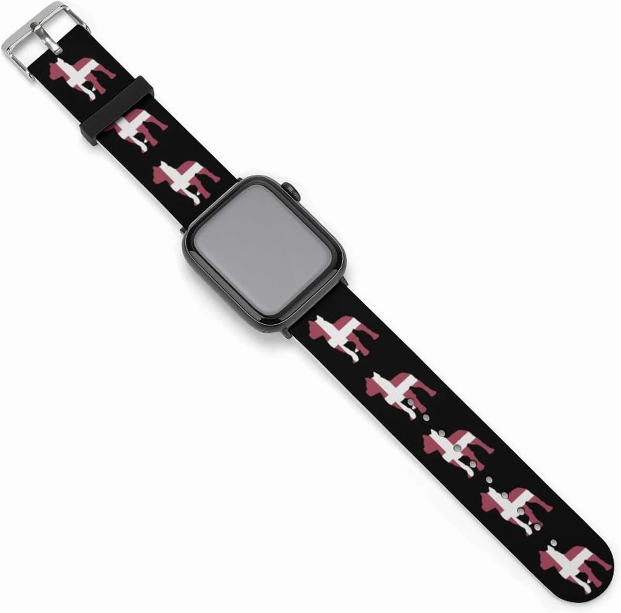 Pitbull Denmark Flag Adjustable Silicone Watchband Compatible with IWatch Classic Soft Sports Watch Strap for Men Women