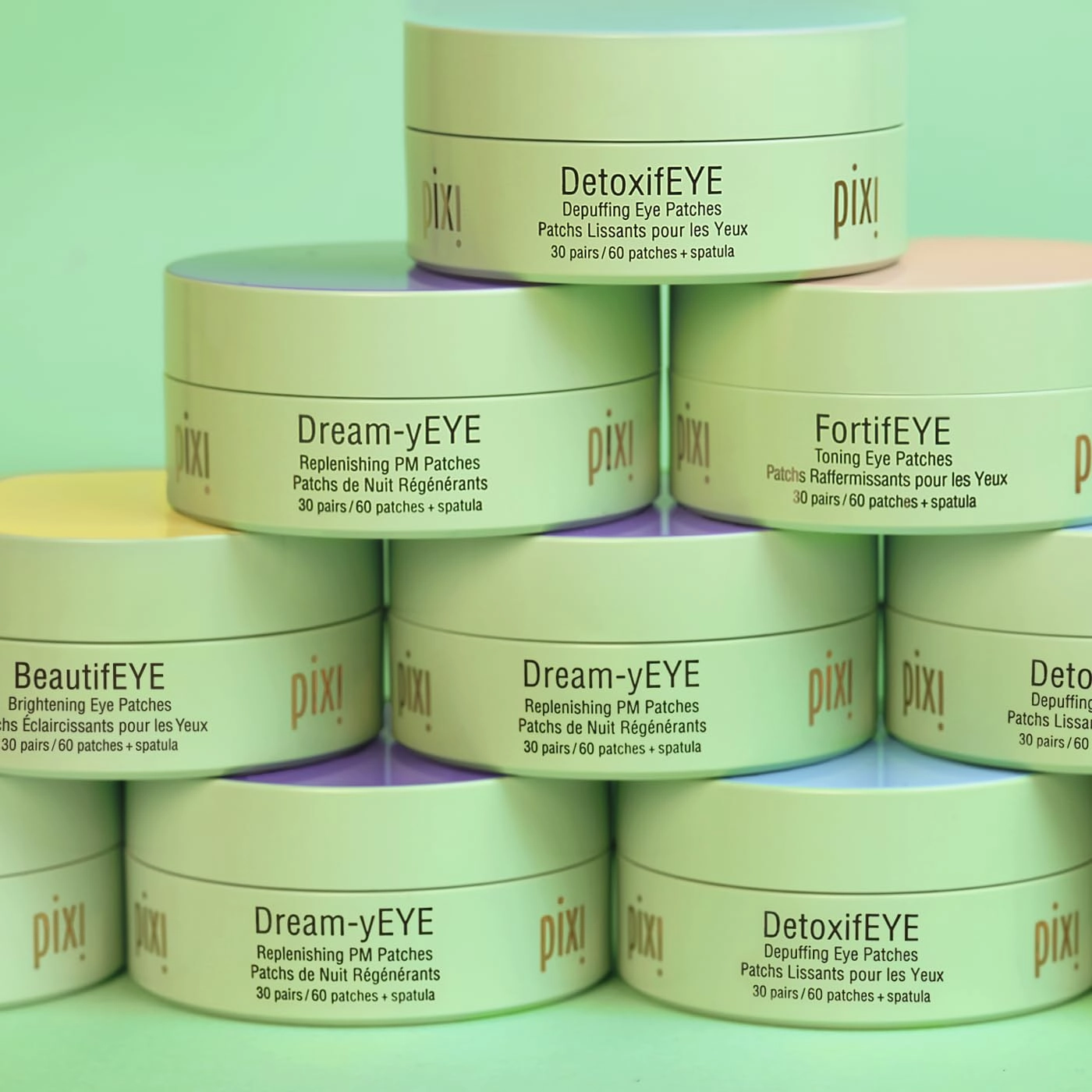 Pixi Ultimate Eye Patch Bundle - 5 Varieties for Depuffing, Brightening, Firming, and Hydrating | Includes DetoxifEYE, BeautifEYE, FortifEYE, Hello Kitty AnyWhere Patches, Dream-yEYE | 30 Pairs