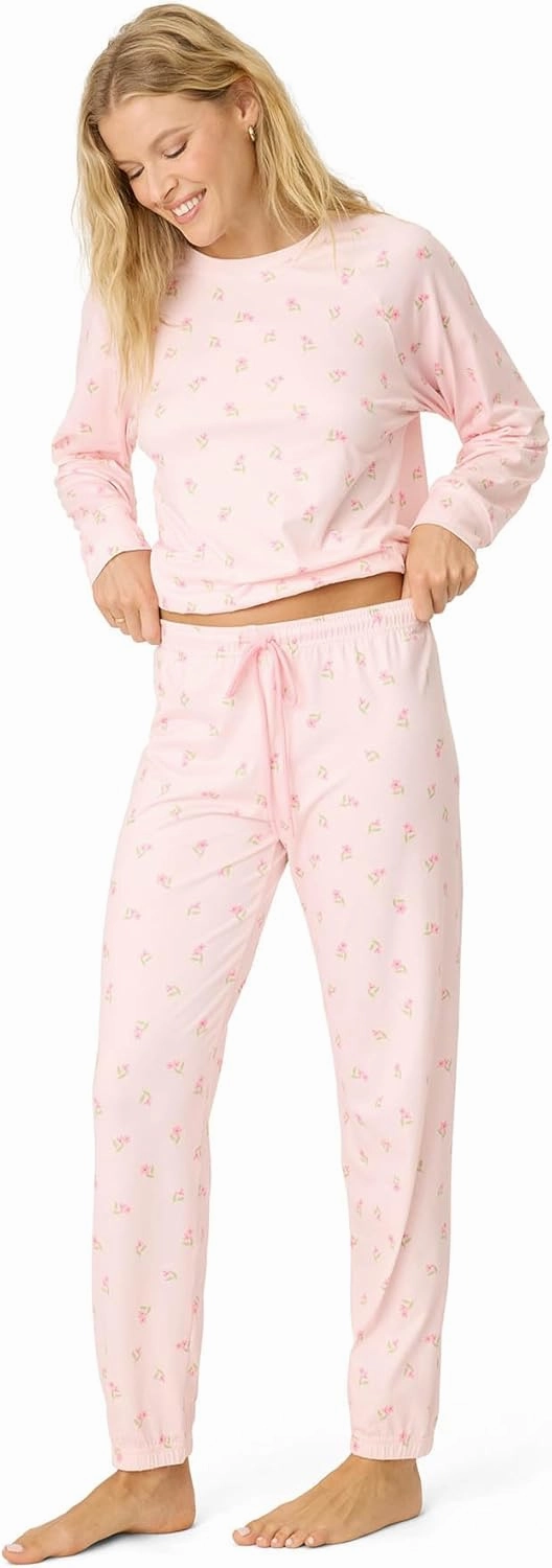 PJ Salvage Women's [Amazon Exclusive] Cloud Jersey Jogger Pajama 2-Piece Pj Set