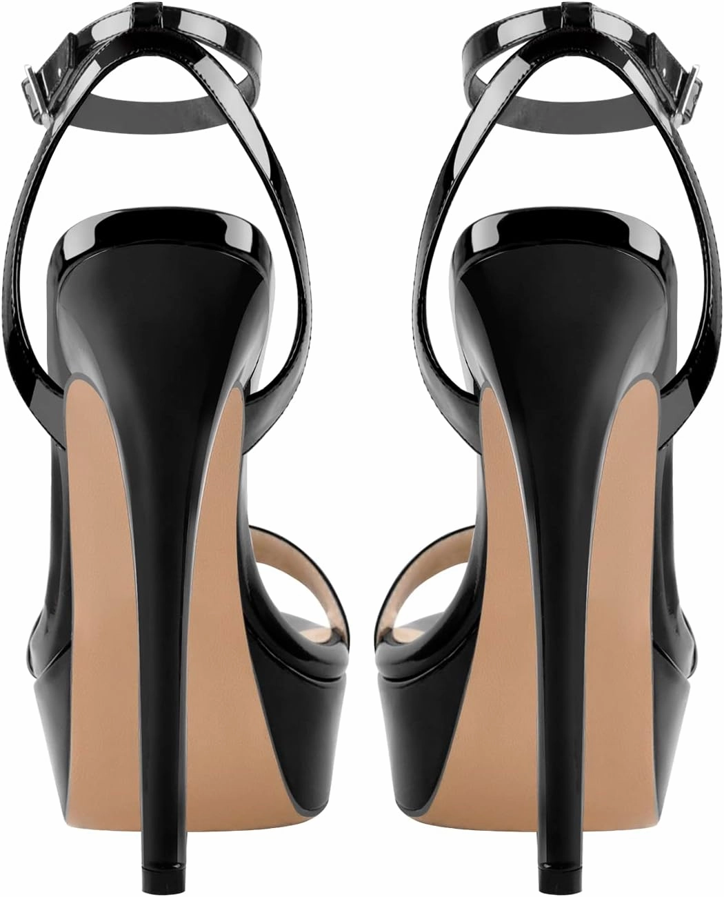 Platform Stiletto High Heels for Women, Round Open Toe Ankle Strap Sexy Heeled Sandals for Wedding Party Dress