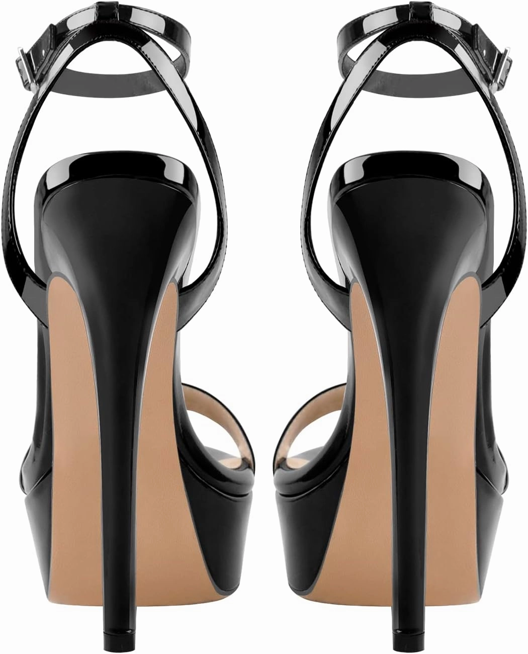 Platform Stiletto High Heels for Women, Round Open Toe Ankle Strap Sexy Heeled Sandals for Wedding Party Dress