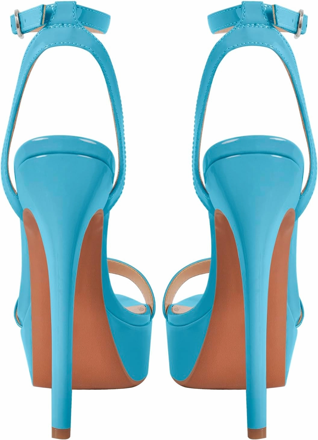 Platform Stiletto High Heels for Women, Round Open Toe Ankle Strap Sexy Heeled Sandals for Wedding Party Dress