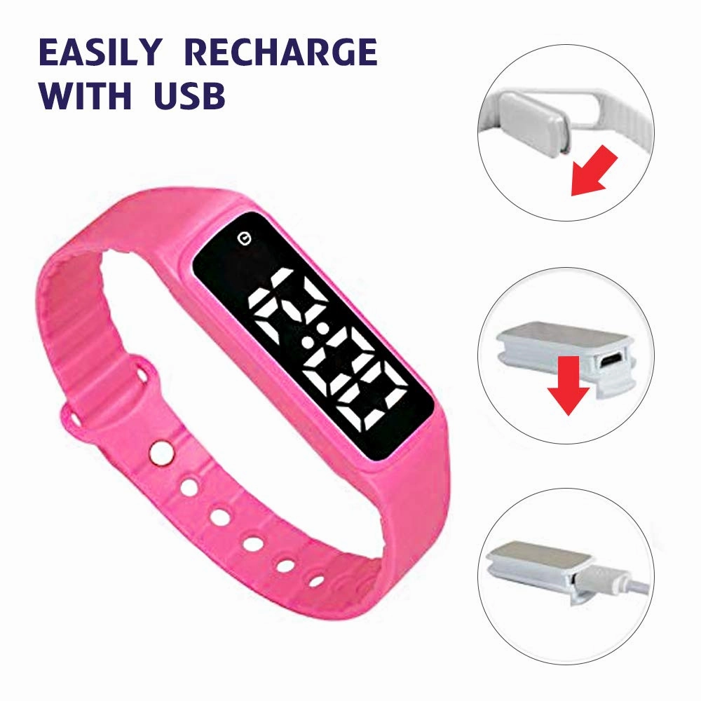 Potty Training Watch - Silent Vibrating Alarm Watch Pill Reminder Watch with Countdown Timer (Rose Red)