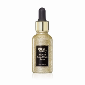 PRAI Beauty 24K Gold Retinol Night Drops - Anti-Aging Hydrating Face Serum - Anti-Wrinkle Retinol Face Serum, 1.7 Fl Oz