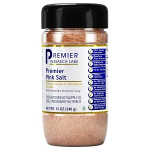 Premier Research Labs Pink Salt – Hawaiian Red Alaea Sea Salt Blend for Food, Cooking, and Eating – Flaky, Unrefined, and Additive-Free, 12 oz