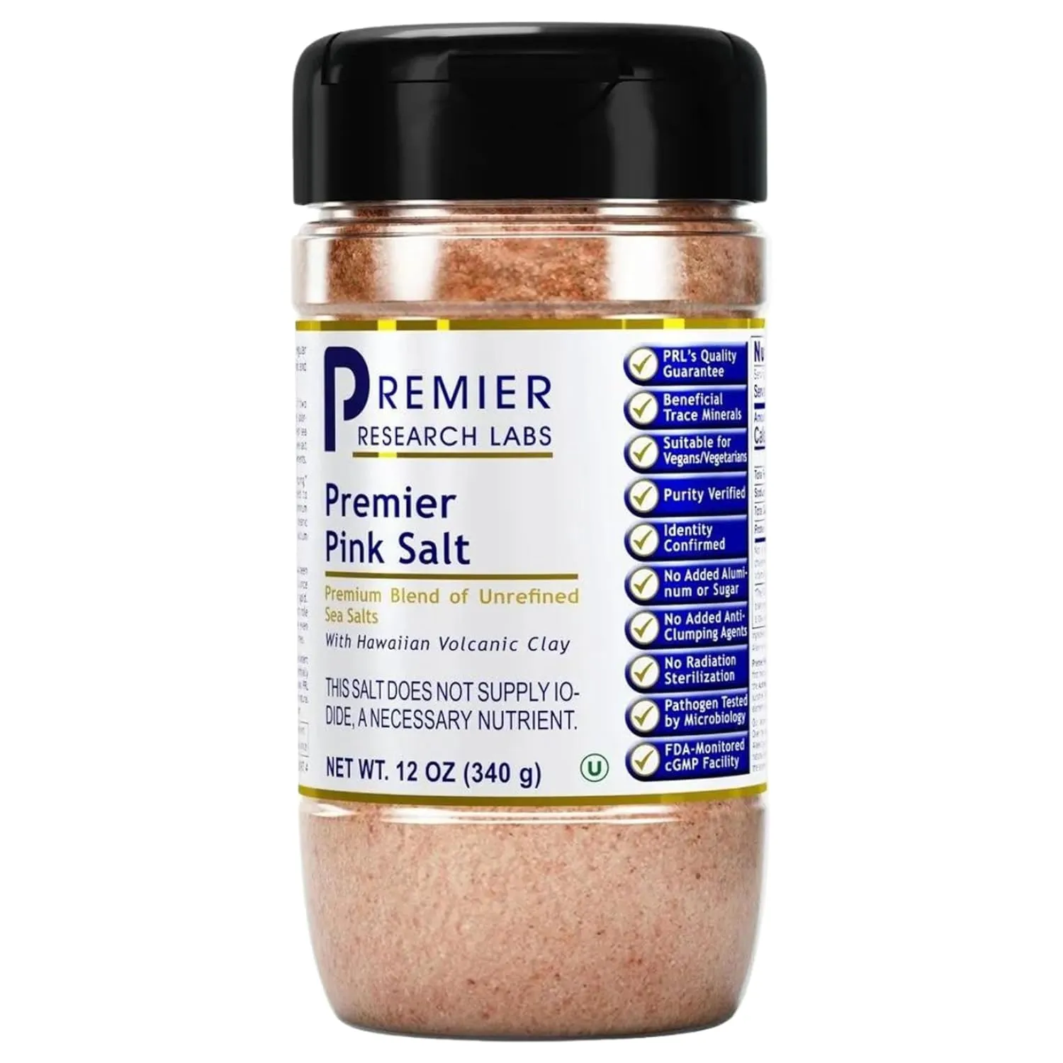 Premier Research Labs Pink Salt – Hawaiian Red Alaea Sea Salt Blend for Food, Cooking, and Eating – Flaky, Unrefined, and Additive-Free, 12 oz