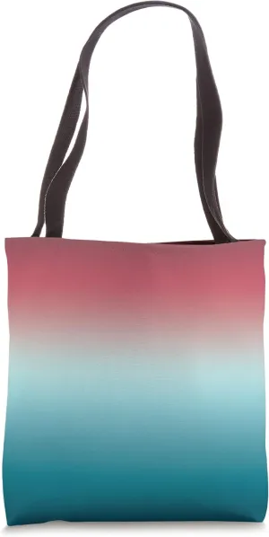 Pretty Ombre Reddish Pink & Teal Blue Color Gradient Tote Bag