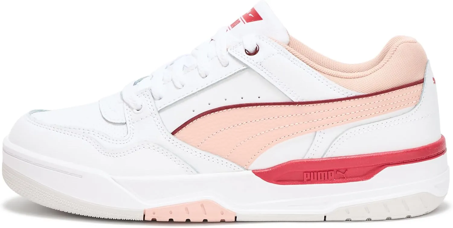 PUMA Women's Rebound Retro Shoes, White-Rose Quartz-Feather Gray, 5.5