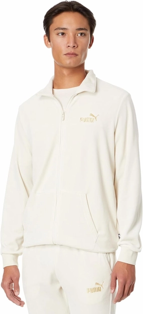 PUMA Men's Gold Trimmed Velour Track Jacket