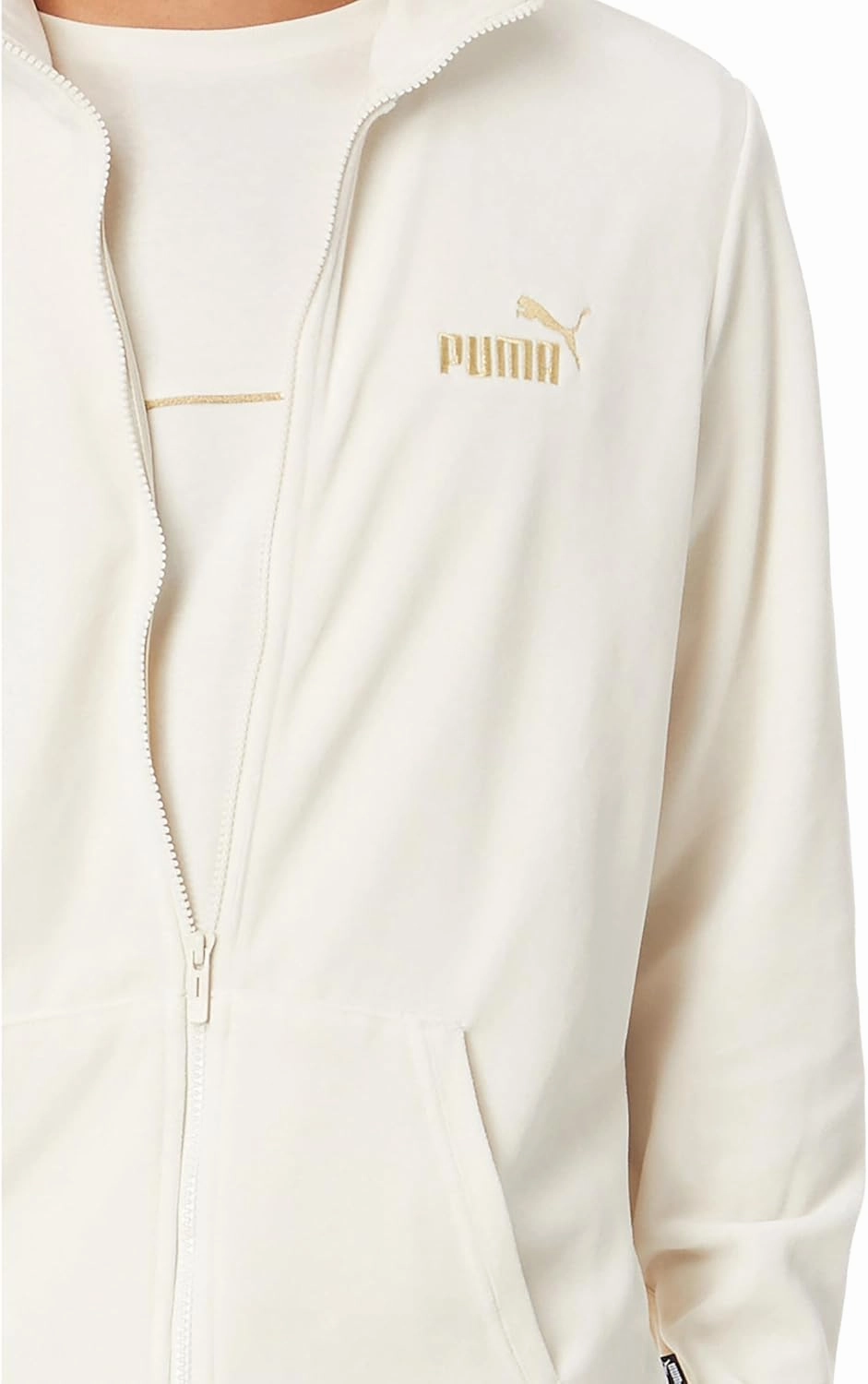 PUMA Men's Gold Trimmed Velour Track Jacket