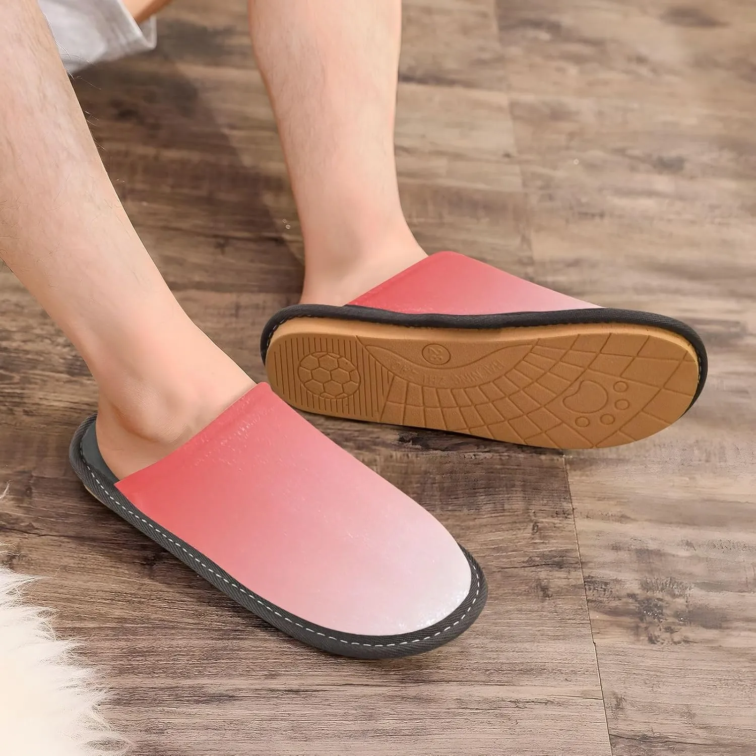 Purple Rose Gradient House Slippers for Women Men Non-Slip Cute Slippers