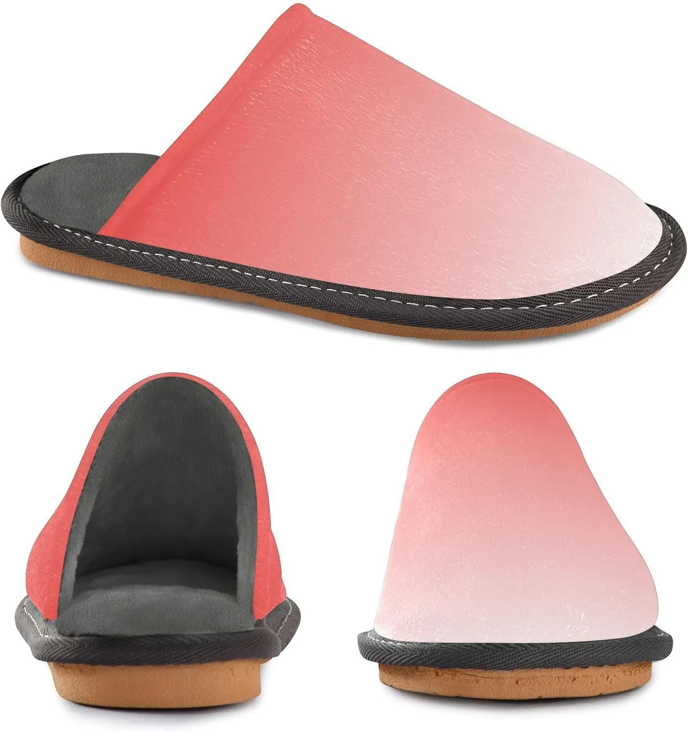 Purple Rose Gradient House Slippers for Women Men Non-Slip Cute Slippers