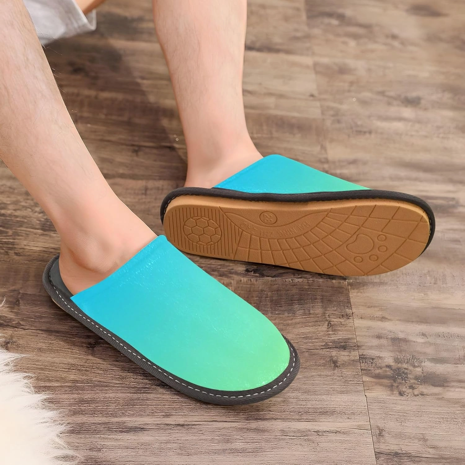 Purple Rose Gradient House Slippers for Women Men Non-Slip Cute Slippers
