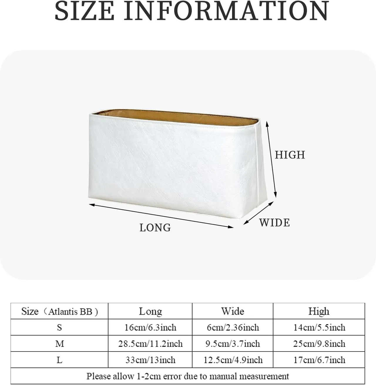 Purse Organizer Insert, Inner Liner Bag Organizer Insert Fit for LV Atlantis BB Dupont Paper Inside Storage Bag In Bag Organizer Insert (Style-01, Medium)